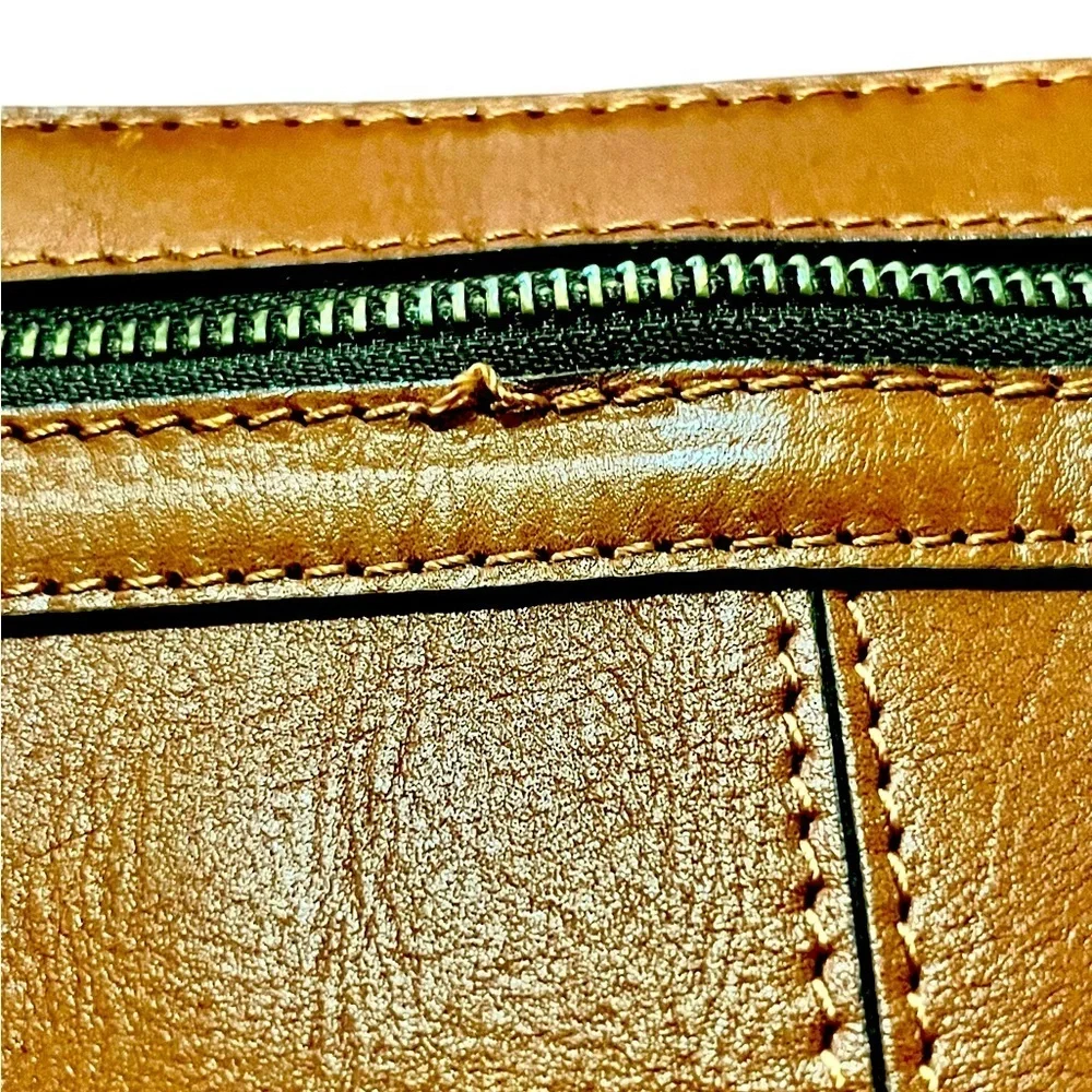 Patricia Nash Calvi Tooled Leather Satchel Tan